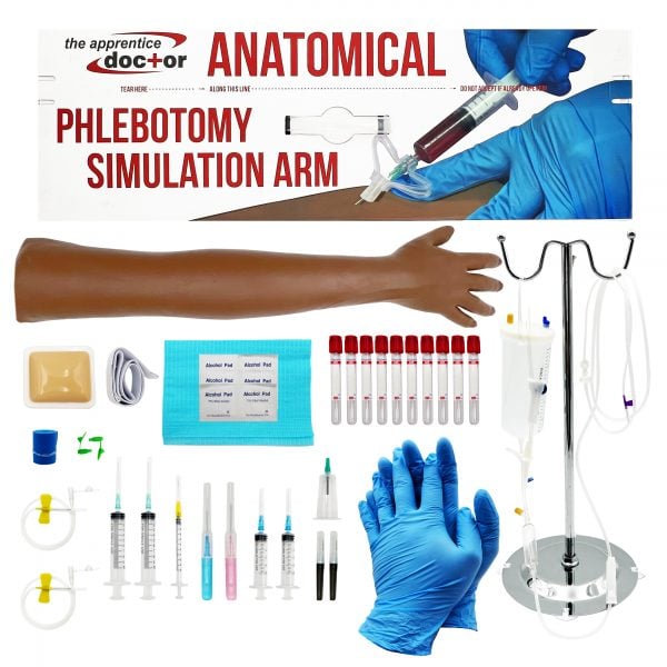 Apprentice Doctor Phlebotomy Practice Kit and IV Practice Kit Dark